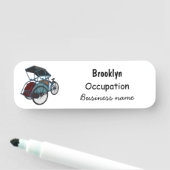 Porte-nom Illustration de cyclo-pousse (En situation)