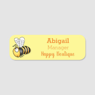 Porte-nom Illustration de dessin animé d'abeilles joyeux
