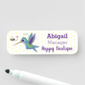 Porte-nom Illustration de dessin animé de colibri abeille mi (En situation)