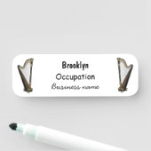 Porte-nom Illustration de dessin animé sur la harpe (En situation)