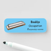 Porte-nom Illustration de dessin d'Harmonica (En situation)