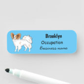 Porte-nom Illustration de dessin pour chien de Papillon (En situation)