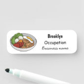 Porte-nom Illustration de dessin sur les nouilles (En situation)