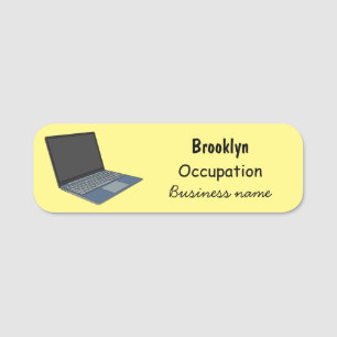 Porte-nom Illustration de dessin sur ordinateur portable