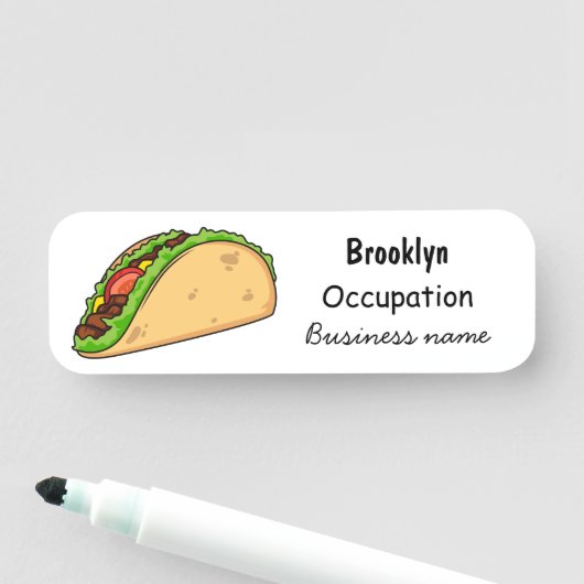 Porte-nom Illustration de dessin sur Taco (En situation)