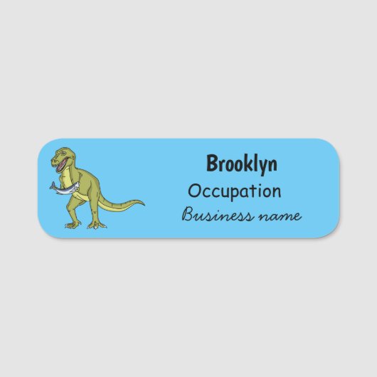 Porte-nom Illustration de dinosaure T rex drôle (Devant)