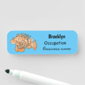 Porte-nom Illustration de Happy lionfish (En situation)