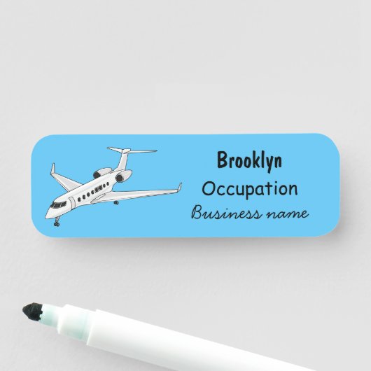 Porte-nom Illustration de jet privé (En situation)