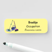 Porte-nom Illustration de la bande dessinée Broom & mop (En situation)