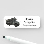 Porte-nom Illustration de la caricature d'un véhicule à miss (En situation)