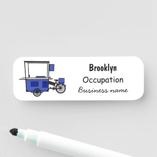 Porte-nom Illustration de la charrette alimentaire (En situation)