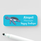 Porte-nom Illustration de la petite tortue de mer (En situation)