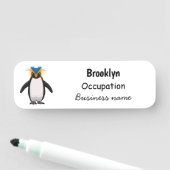 Porte-nom Illustration de mignon macaroni pingouin (En situation)