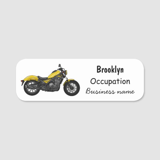 Porte-nom Illustration de moto Cruiser (Devant)