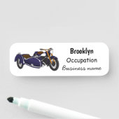 Porte-nom Illustration de moto pourpre Sidecar (En situation)