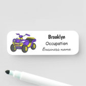 Porte-nom Illustration de moto Purple Quad (En situation)