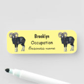 Porte-nom Illustration de mouflon, mouton (En situation)