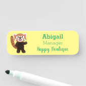 Porte-nom Illustration de panda rouge mignon (En situation)