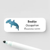 Porte-nom Illustration de requin marteau (En situation)