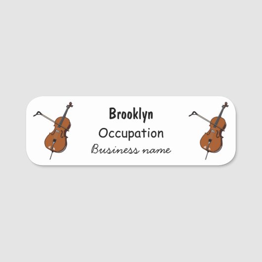 Porte-nom Illustration de violoncelle (Devant)
