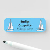 Porte-nom Illustration de voilier (En situation)