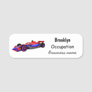 Porte-nom Illustration de voiture de course professionnelle