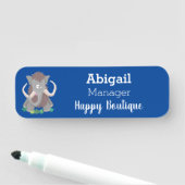 Porte-nom Illustration drôle de mammouth laineux (En situation)