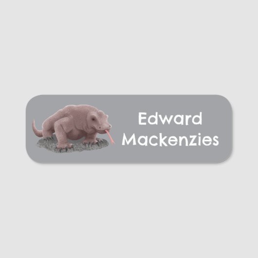 Porte-nom Illustration du dragon de Komodo personnalisée (Devant)