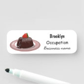 Porte-nom Illustration du gâteau de lave au chocolat (En situation)