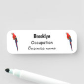 Porte-nom Illustration du perroquet de macaw Scarlet (En situation)