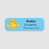 Porte-nom Illustration du poisson-tang jaune (Devant)