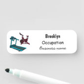 Porte-nom Illustration du tapis roulant et de la bande dessi (En situation)