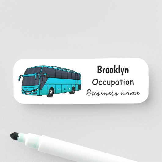 Porte-nom Illustration d'un autobus à passagers moderne (En situation)