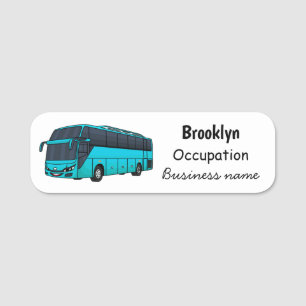 Porte-nom Illustration d'un autobus à passagers moderne
