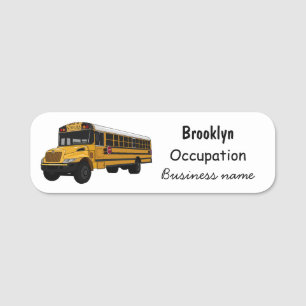 Porte-nom Illustration d'un autobus scolaire