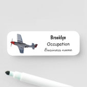 Porte-nom Illustration d'un avion de chasse-bombardier (En situation)