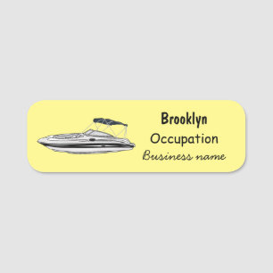 Porte-nom Illustration d'un bateau à moteur