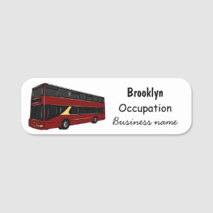 Porte-nom Illustration d'un bus à deux étages