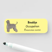 Porte-nom Illustration d'un chien hound afghan (En situation)