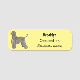 Porte-nom Illustration d'un chien hound afghan