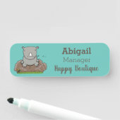 Porte-nom Illustration d'un petit rhinocéros (En situation)