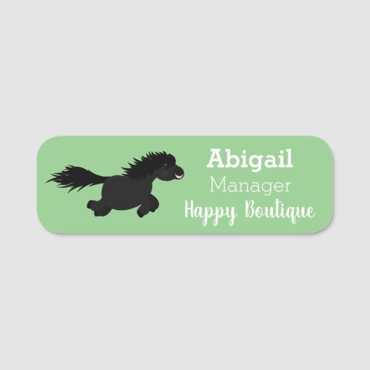 Porte-nom Illustration d'un poney de Shetland mignon (Devant)