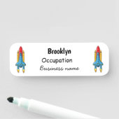 Porte-nom Illustration d'un vaisseau de fusées (En situation)