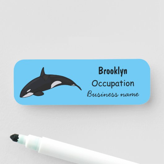 Porte-nom Illustration d'une baleine tueuse (En situation)