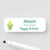 Porte-nom Illustration d'une caricature de maïs joyeux (En situation)