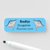 Porte-nom Illustration d'une caricature de poisson stingray (En situation)