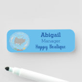 Porte-nom Illustration d'une mignonne raie manta et de bulle (En situation)