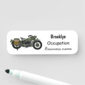 Porte-nom Illustration d'une moto de croiseur militaire (En situation)