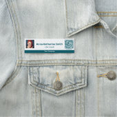 Porte-nom Image Turquoise professionnelle Code QR Société (En situation)
