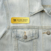 Porte-nom Immobilier Moderne Or Personnalisé (En situation)